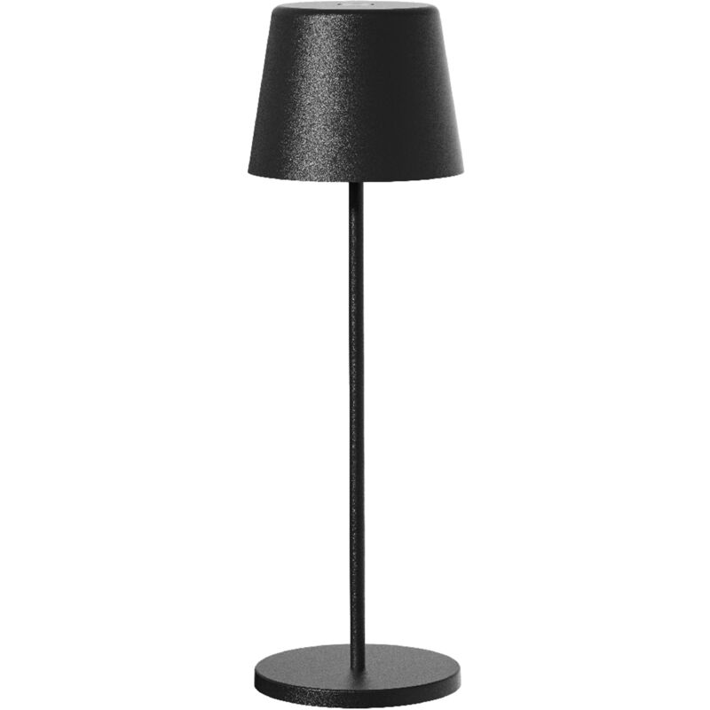 

Lámpara de escritorio inalámbrica táctil de aluminio negro LED blanco regulable KELLY BLACK H38cm