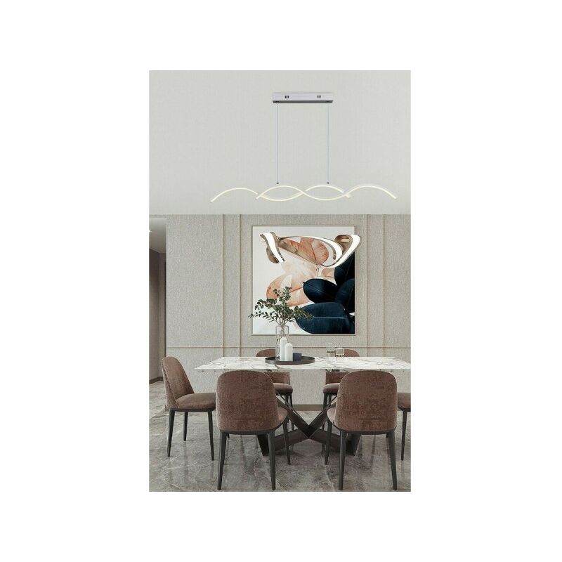 Trade Shop Traesio - Trade Shop - Moderna Lámpara de Suspensión Led Twist 25w Luz 6500k 4000k A43 Blanco Natural - Blanco - Bianco Naturale