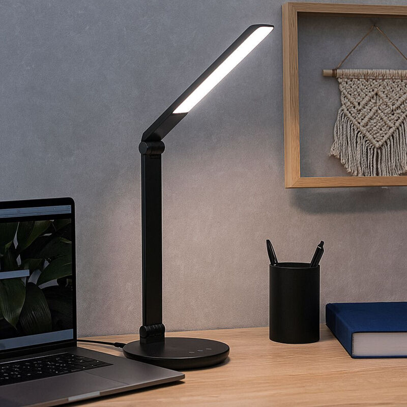 

Lámpara de mesa con USB 4W Dimable | Negro