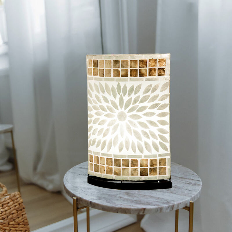 

Lámpara de mesa de escritura nocturna, sala de estar, iluminación de lectura, lámpara de luz nocturna con mosaico de concha