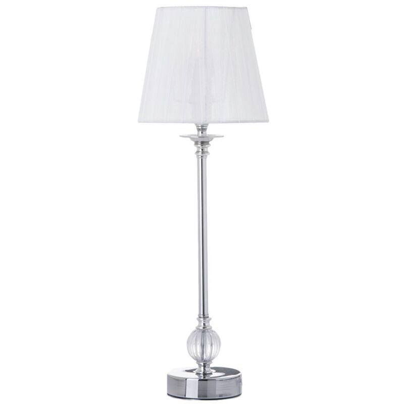 

Lámpara de mesa de metal plateada de 17x50 cm