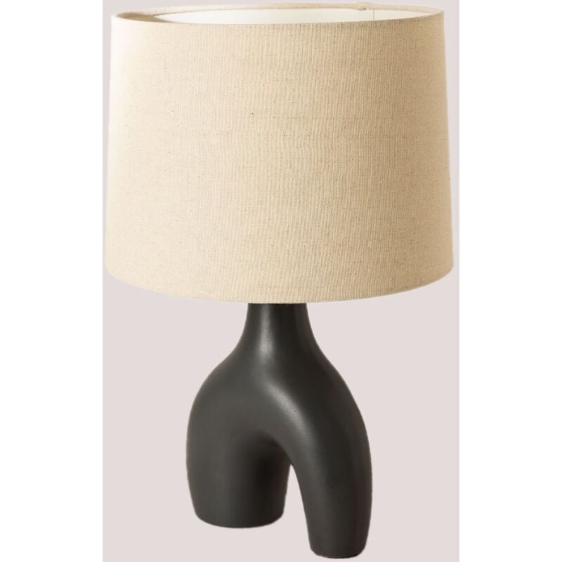 

Lámpara de Mesa en Tela y Cerámica Mimba Colors Negro Aceituna - Sklum