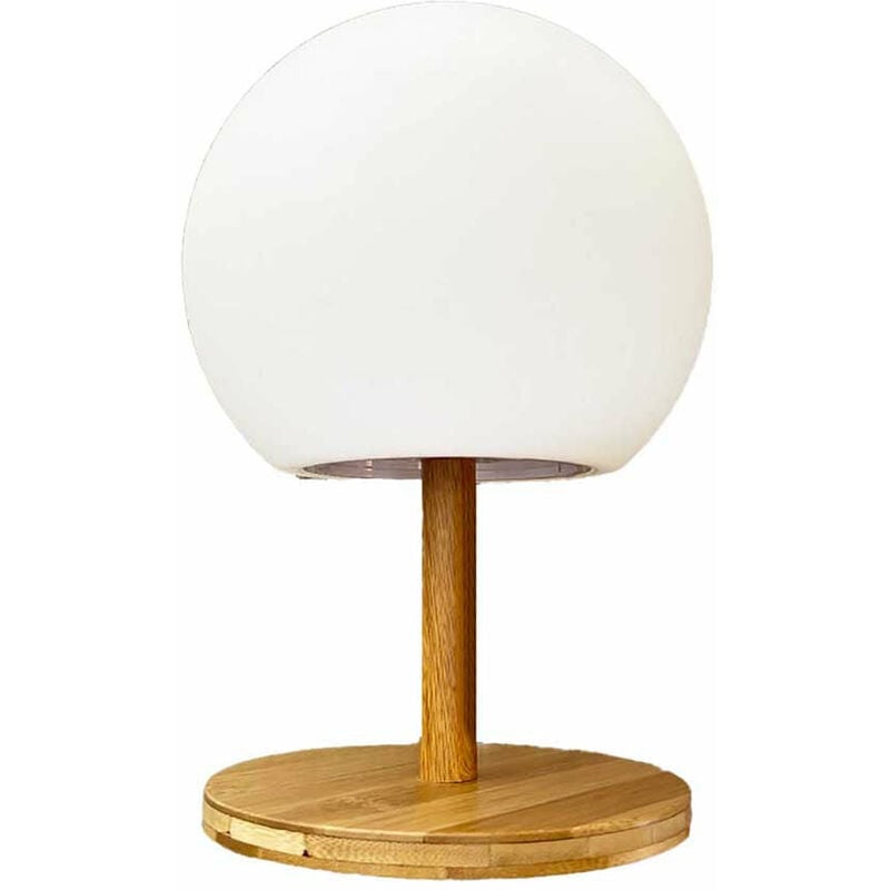 

Lámpara de mesa inalámbrica con base de bambú extensible LUNY blanco cálido/blanco H28cm