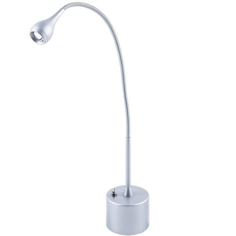 

Nordlux - Lámpara de mesa Lámpara de mesa LED giratoria Lámpara de escritorio plateada Flexo, interruptor de palanca, 1x LED 3W 130Lm blanco cálido,