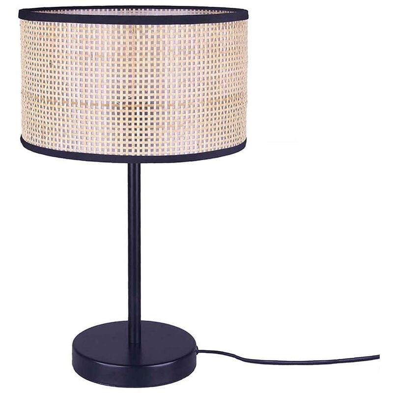 

Lámpara de mesa LORETTA de caña natural y metal con casquillo E27 H42 cm