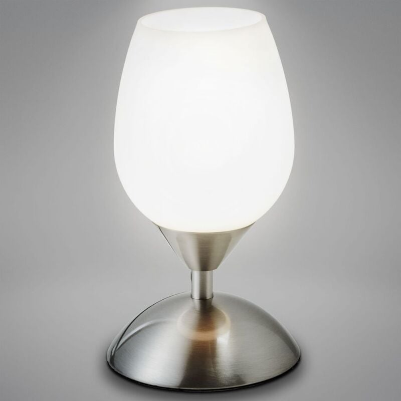 

Lámpara de mesa táctil máx. 25 W E14, Ø15,7cm, 4 niveles de luminosidad, Lamparilla de noche moderna, Color blanco, IP20:Tulpe (de)