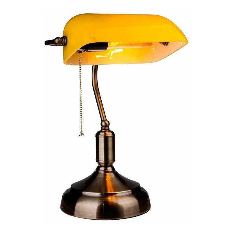 

V-tac - Lámpara de mesa Vintage Banker Amarillo