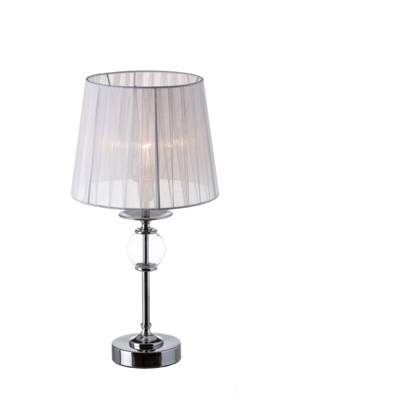 

Lámpara de mesita de noche de metal blanca de 44x23x23 cm