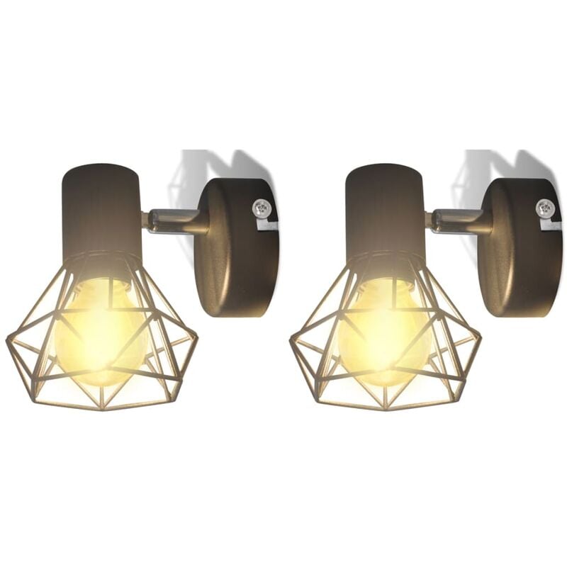

Lámpara de pared alambre industrial negro bombilla LED - Negro