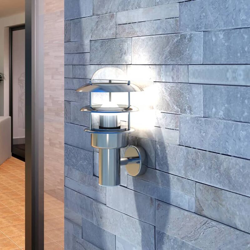 

Lámpara de pared de exterior de acero inoxidable - Plateado