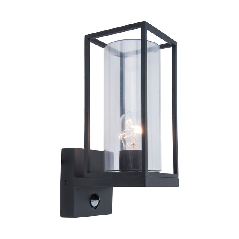 

Lámpara de pared exterior con detector de movimiento, para bombillas E27 de máx. 40 W, también es posible LED. - Gris fonce