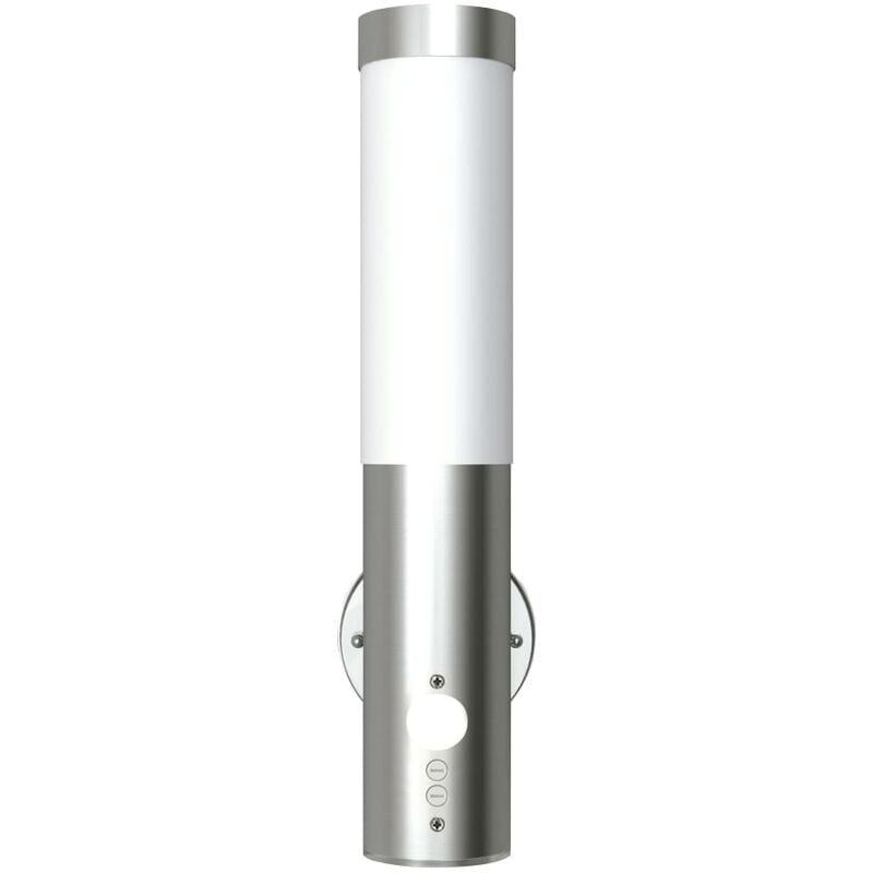 

Lámpara de pared exterior detector movimiento acero inoxidable - Plateado