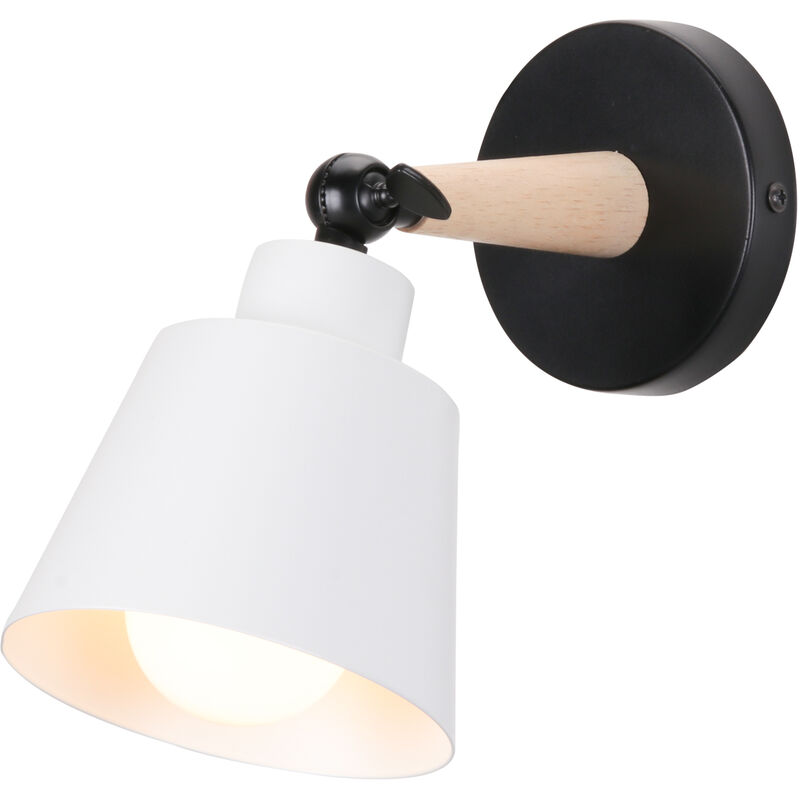 

Wottes - Lámpara de pared hierro forjado retro moderno minimalista industrial dormitorio bar aplique de pared - Blanco