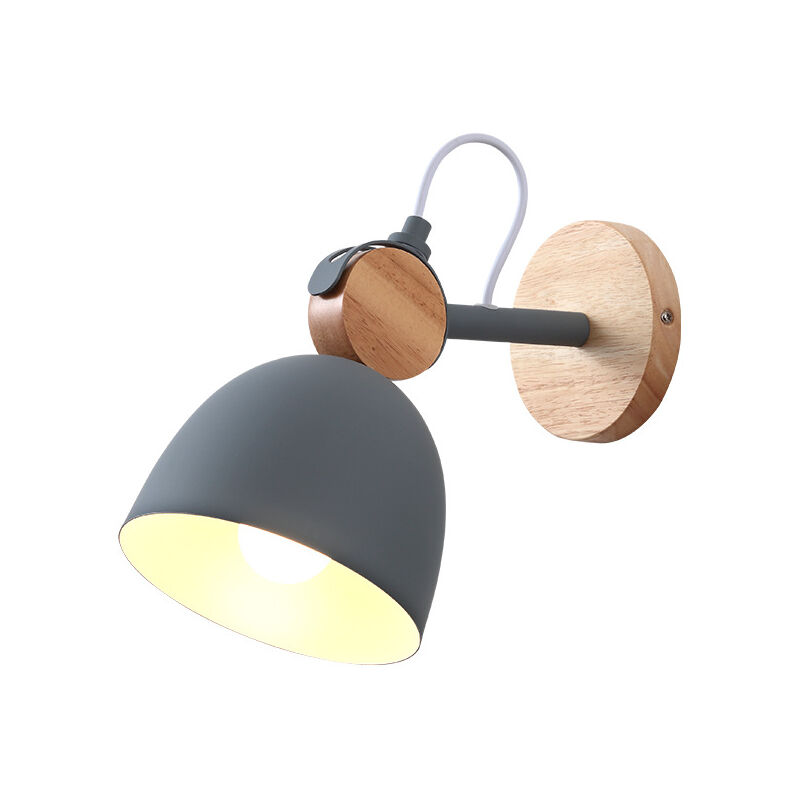 

Wottes - Lámpara de pared industrial retro hierro forjado iluminación E27 aplique de pared sala de estar cocina comedor - Gris