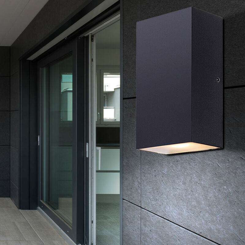 

Lámpara de pared LED para exteriores, lámpara de aluminio, vidrio, jardín, patio, terraza, iluminación