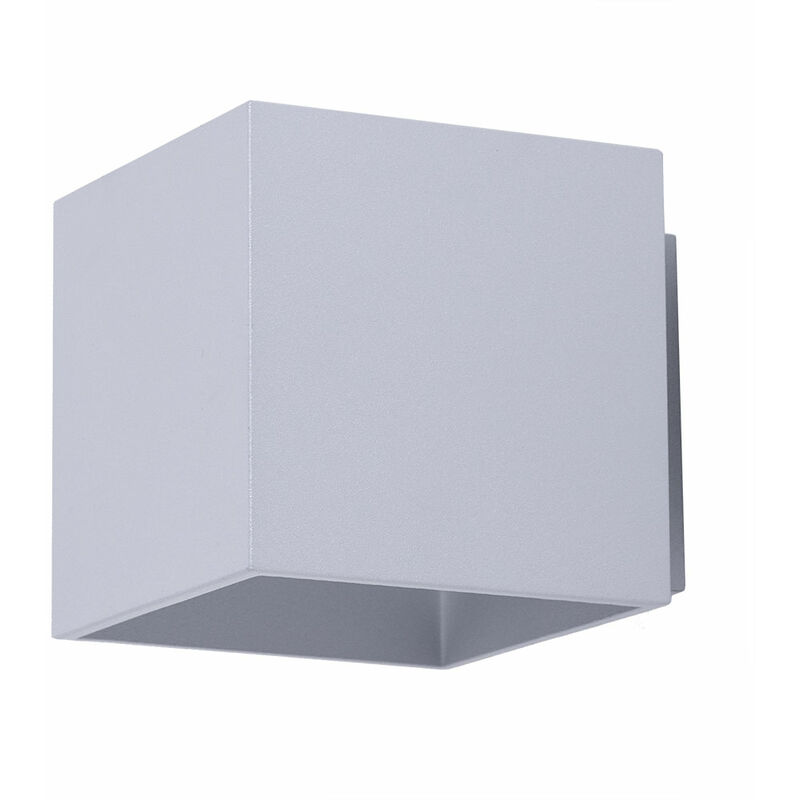 

Lámpara de pared lámpara de escalera interior lámpara de pared pasillo, efecto de luz arriba y abajo, forma de cubo, gris aluminio, 1x G9, L 10 cm,