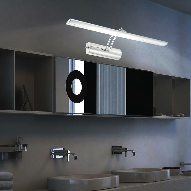 

Lámpara de pared lámpara de pared lámpara de pared LED móvil lámpara de lectura cromo, 6W 310lm 4000K, An x Al 53 x 16 cm