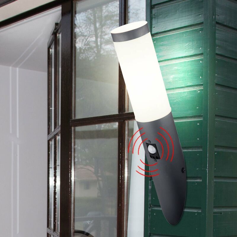

Lámpara de pared para exteriores, antorcha de jardín, accesorio de iluminación de acero inoxidable, detector de movimiento, foco de patio