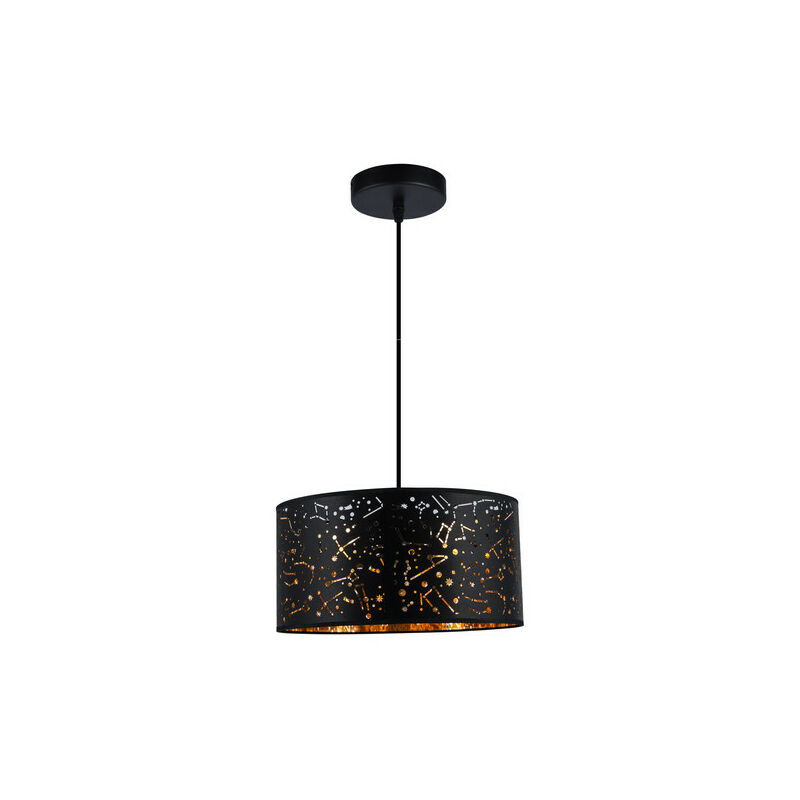 

Lámpara de pie en metal, tela y vinilo, diseño GALAXY . - Negro - Herdasa