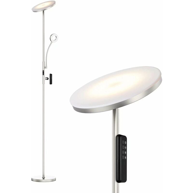 

Lámpara de pie para sala de estar de 30 W, lámpara de pie LED con luz de lectura flexible de 5 W, luz personalizable, control remoto magnético,