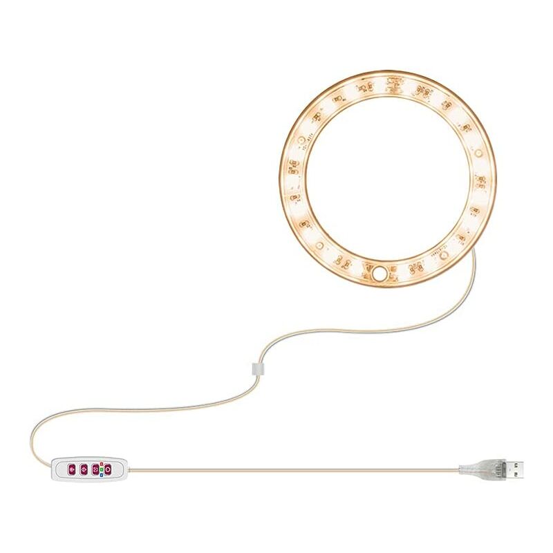 

Lámpara de planta LED con anillo de ángel Lámpara de planta LED USB de espectro completo Lámpara de vivero de semillas de flores y suculentas (una