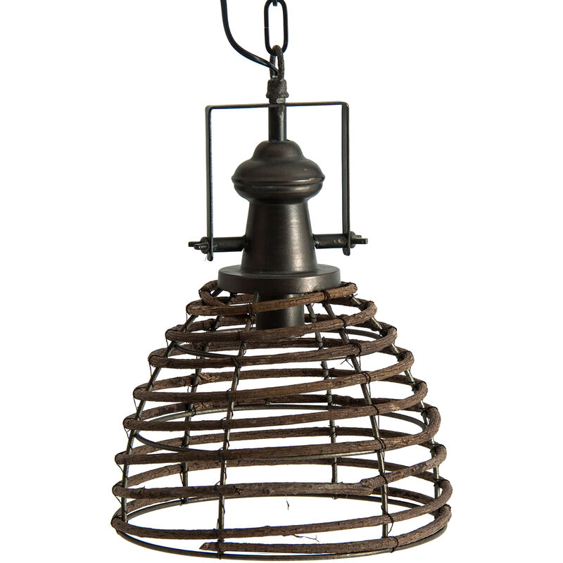 

L�Mpara De Techo Angon, En Color Oro Viejo, De Estilo Industrial. Fabricado En Hierro