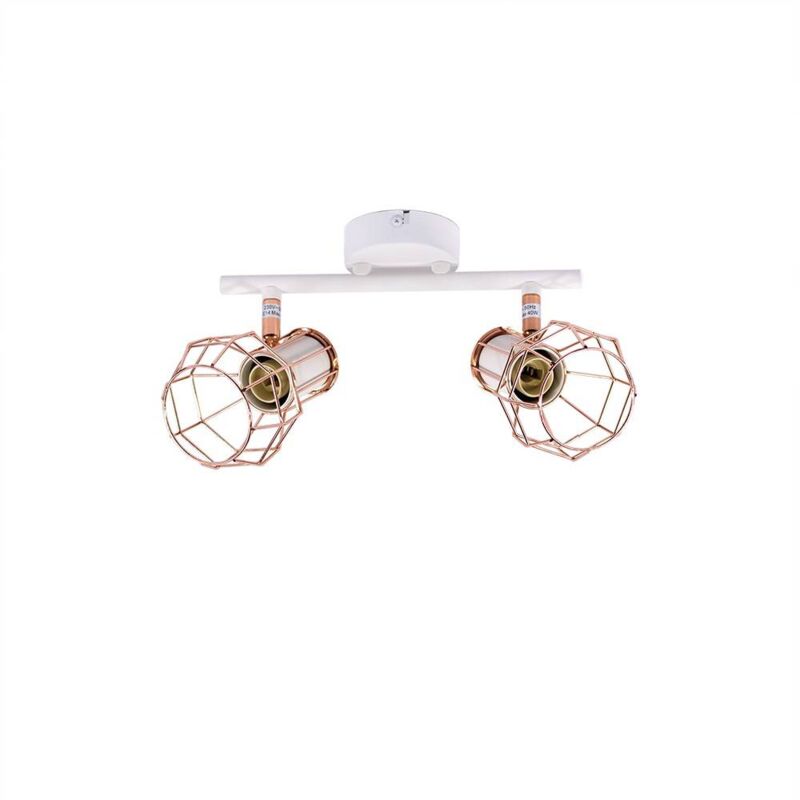 

Barcelona Led - Lámpara de techo aplique jaula 'AZOR-2' E14 | Dorado