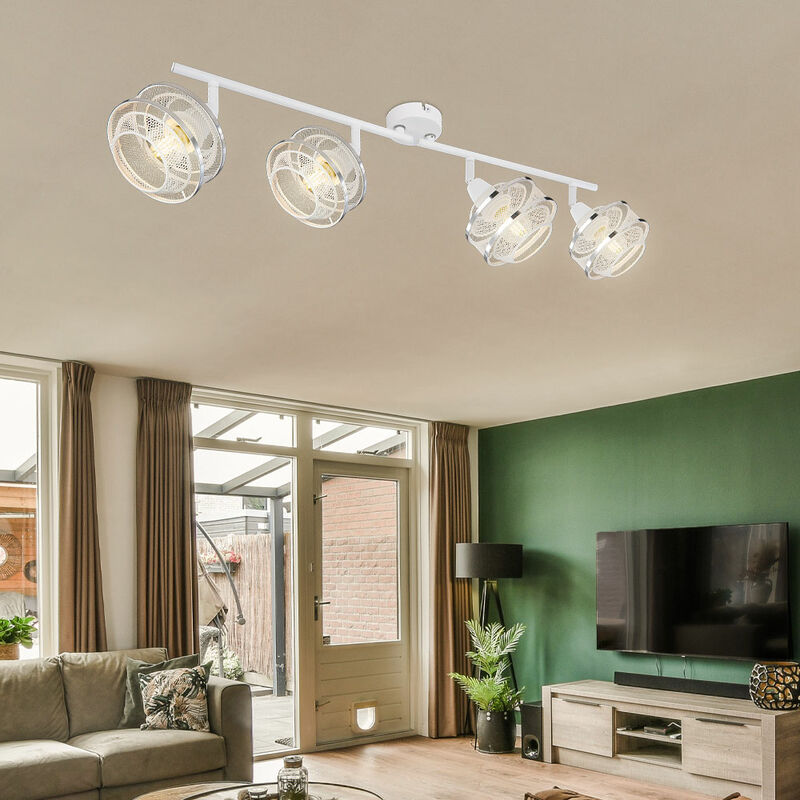 

Lámpara de techo con iluminación de 4 llamas, celosía, trenza, luz blanca, sala de estar