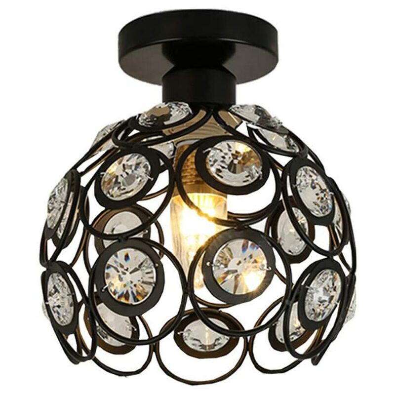 

Lámpara techo creativa personalidad interior, Ø26cm luz decorativa cristal moderna dormitorio sala de estarcocina Negro - Negro