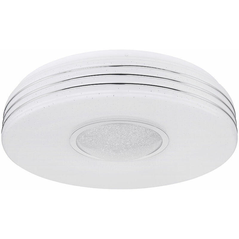 

Lámpara de techo Lámpara de techo LED Lámpara de comedor con efecto estrella y mando a distancia, atenuador de luz nocturna, anillo cromado metal