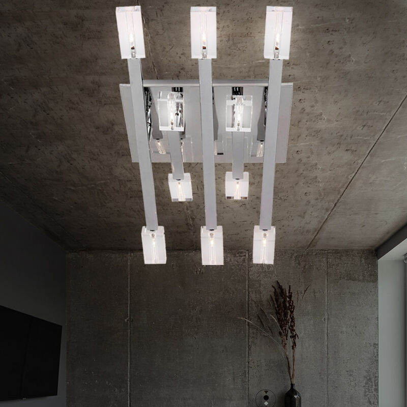 

Lámpara de techo de diseño, iluminación de la habitación de invitados, foco de vidrio, lámpara de cromo