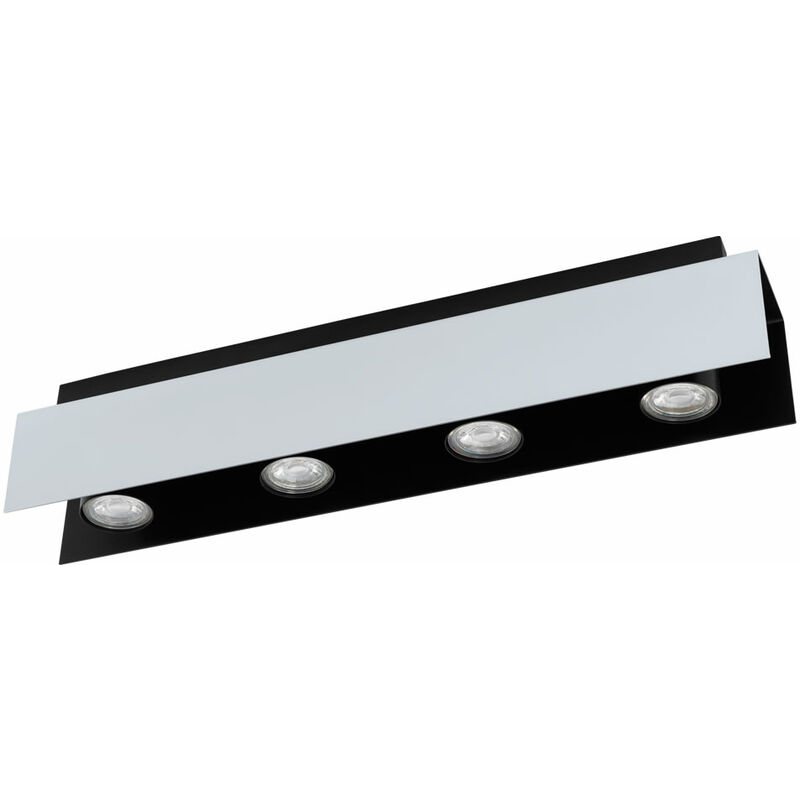 

Lámpara de techo de diseño LED lámpara de techo de salón negro blanco, ALU, 4x LED de 5 vatios, L xx H 55x8,5x11,5 cm