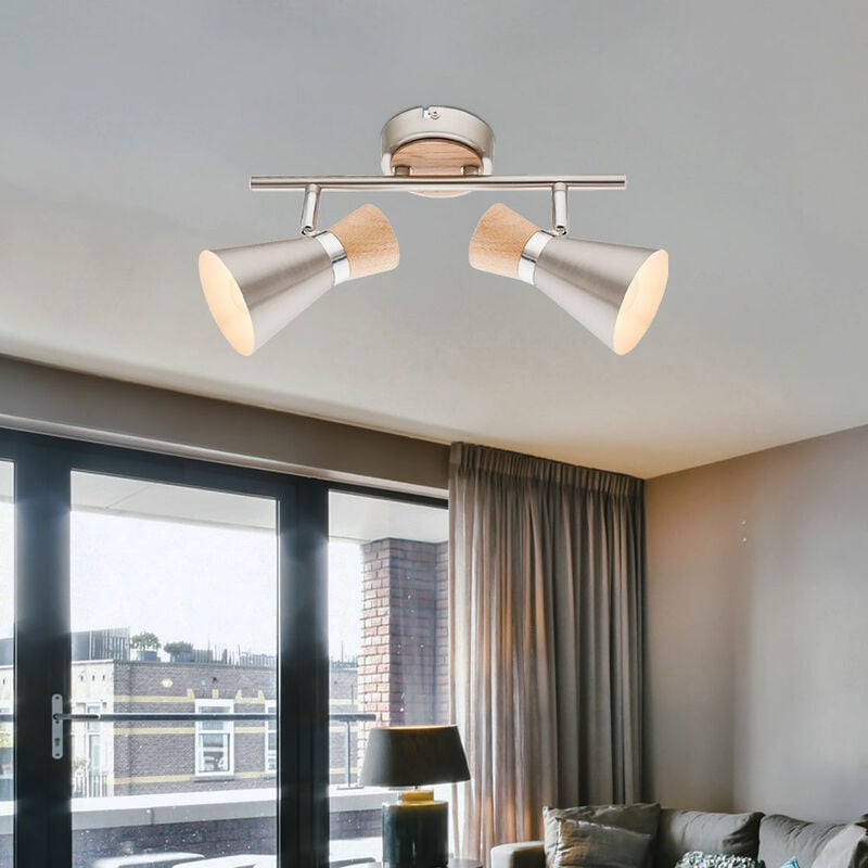 

Lámpara de techo de madera para sala de estar, iluminación para pasillo, lámpara, puntos ajustables 58407-2