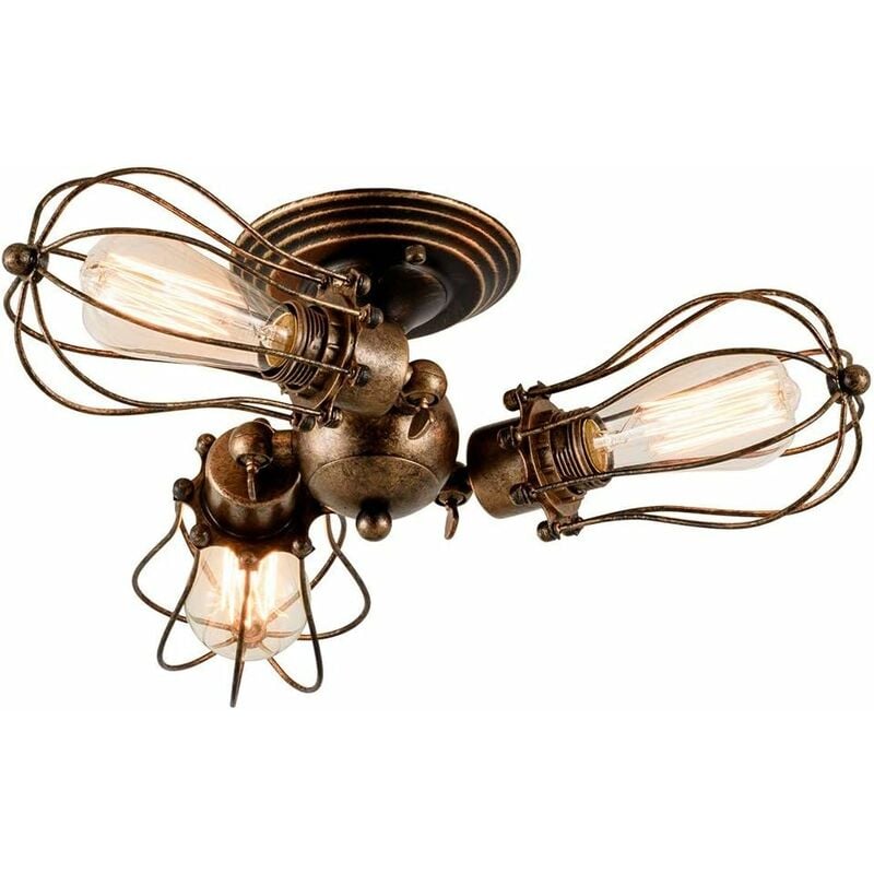 

Abcrital - Lámpara de techo industrial Luminaria de suspensión ajustable de metal Suspensión industrial vintage para sala de estar Dormitorio Cafe