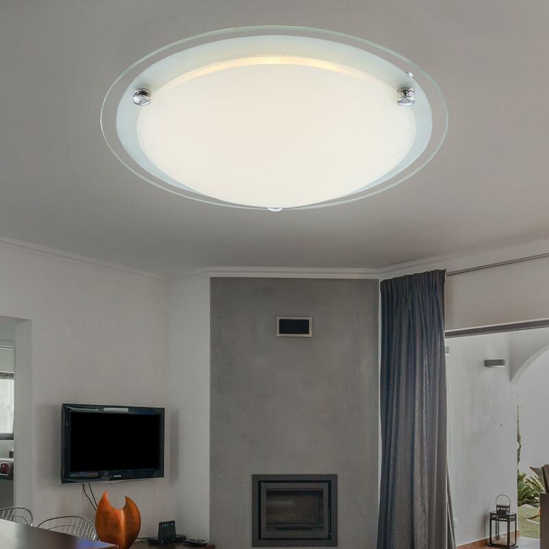 

Lámpara de techo LED de 12 vatios, lámpara de techo, lámpara de iluminación, vidrio cromado ligero