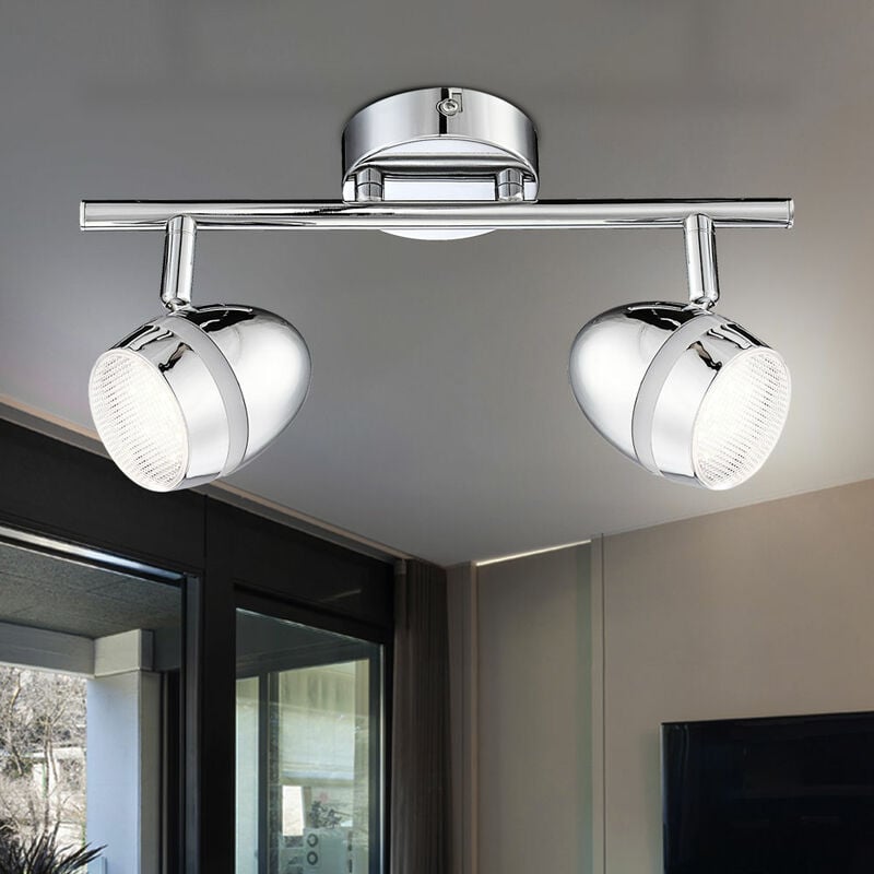 

Lámpara de techo LED doble foco cromado 6 vatios de luz