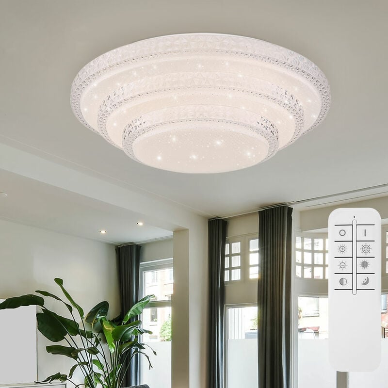 

Lámpara de techo LED inteligente Luminaria Control remoto Regulable Sparkle Decor Aplicación Alexa