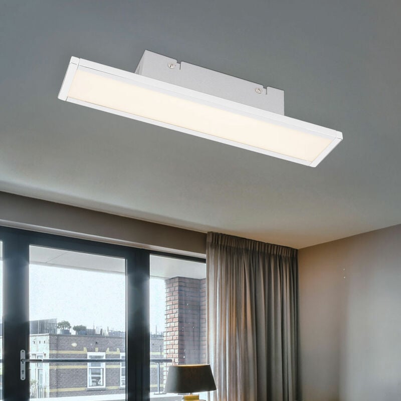 

Lámpara de techo LED lámpara cromada ópalo rectangular iluminación baño blanco