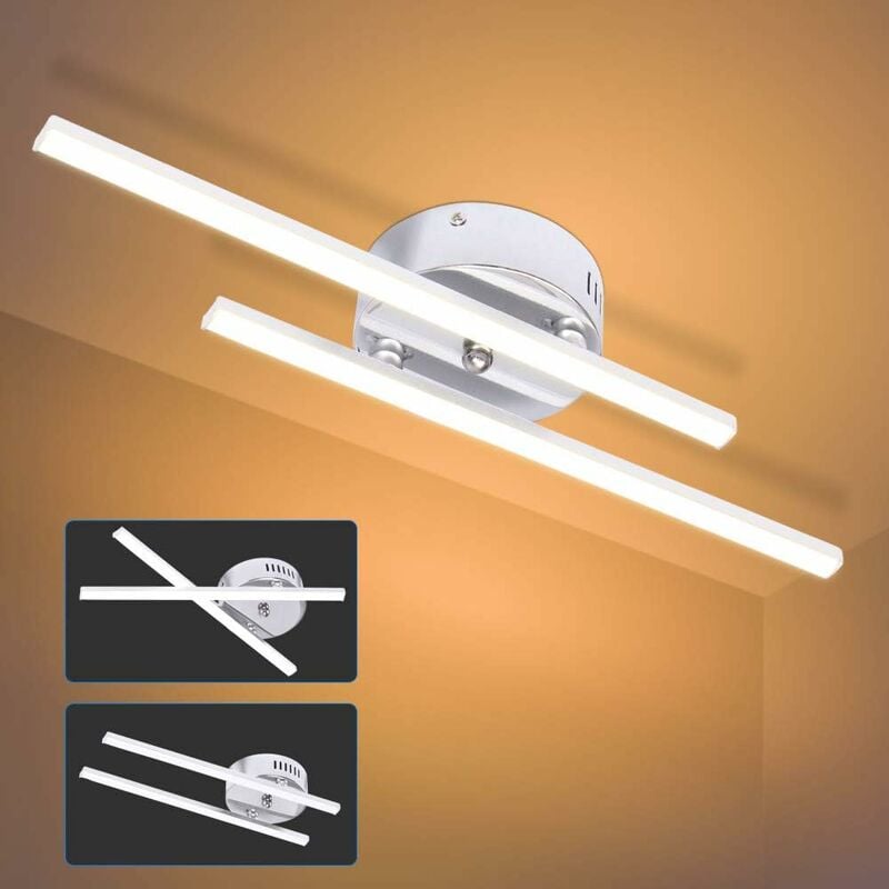 

Lámpara de techo LED, lámpara de araña de techo con diseño de tira paralela moderna de 14 W con 2 piezas de tira de luz paralela para sala de estar,