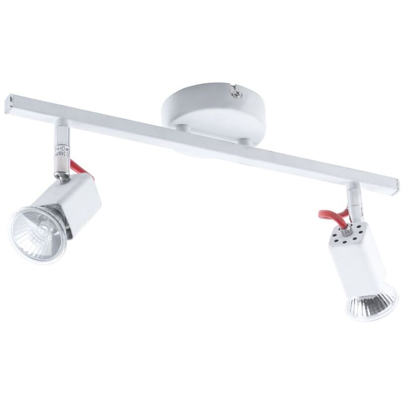 

Brilliant - Lámpara de techo lámpara de punto lámpara de salón lámpara de techo blanca lámpara de techo ajustable, 2x GU10 50W 320lm 2800K, L x An x