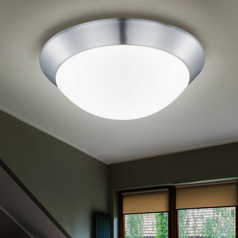 

Lámpara de techo lámpara de techo lámpara de diseño lámpara de salón ópalo satinado redondo, metal plástico, 1x LED 12 vatios 960 lúmenes blanco