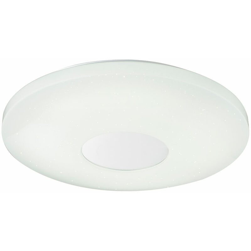 

Lámpara de techo lámpara de techo lámpara efecto estrella control remoto, metal, cromo, regulable, circuito CCT, 1x LED 24 vatios 1700 lúmenes blanco