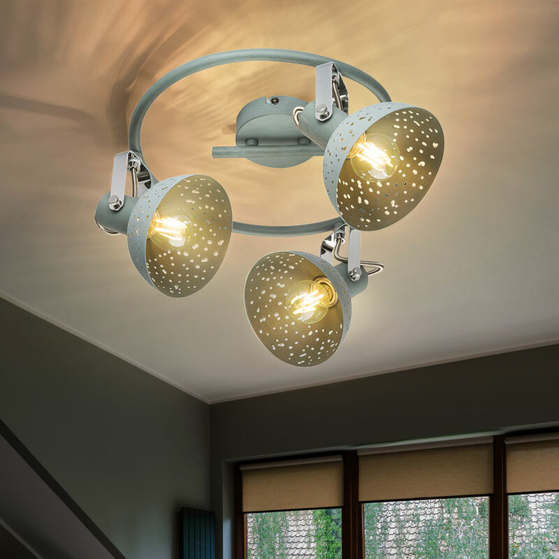 

Lámpara de techo luminaria iluminación metal cromado gris salón antiguo dormitorio