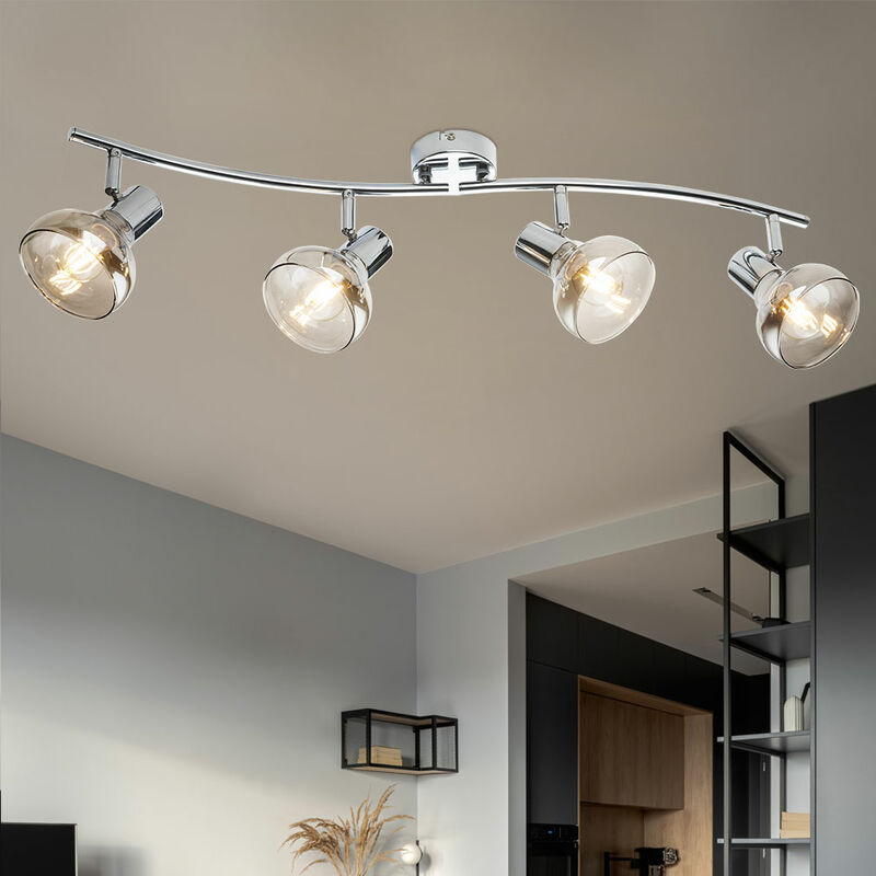 

Lámpara de techo Luminaria Manchas Mueble Metal Cromo Vidrio Dormir Comedor