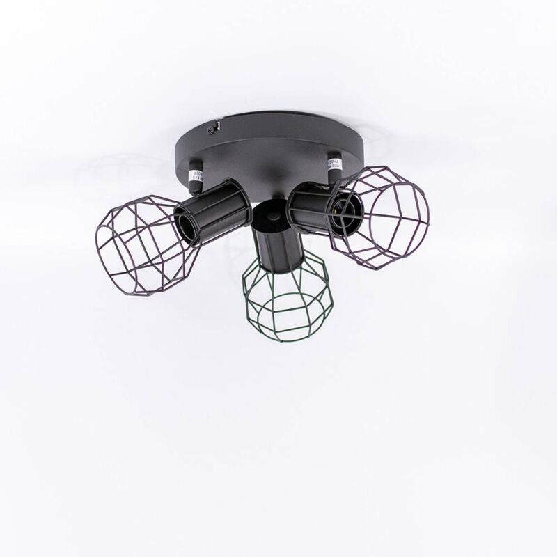 

Lámpara de techo orientable jaula 'AZOR-3' E14 | Negro