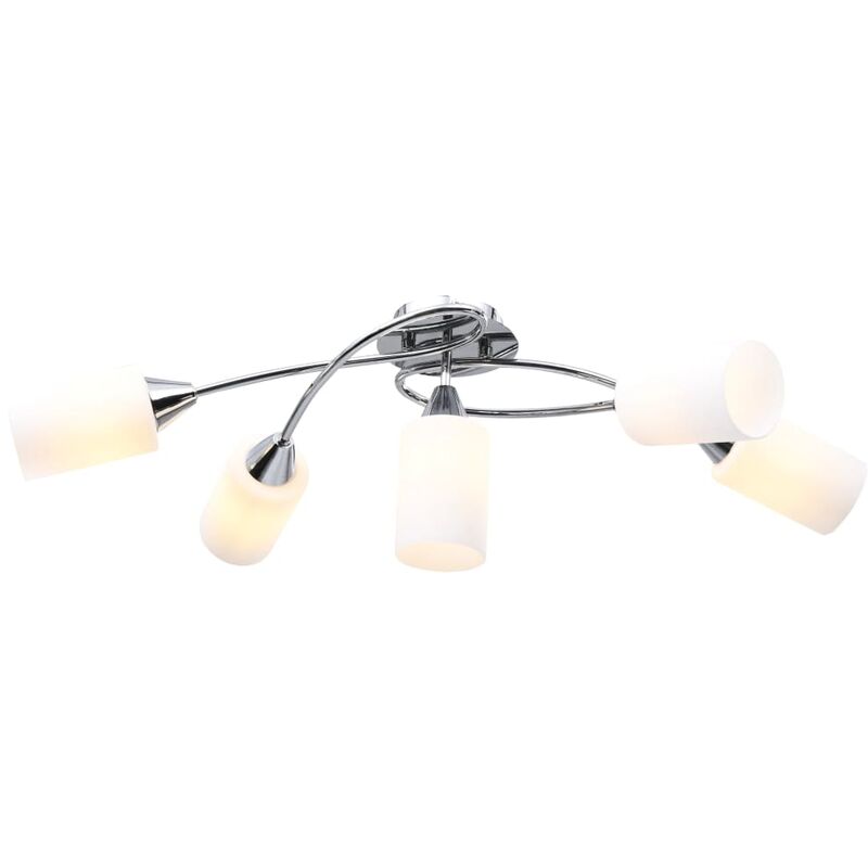 

Lámpara de techo pantallas cerámica cono blanco 5 bombillas E14 - Blanco