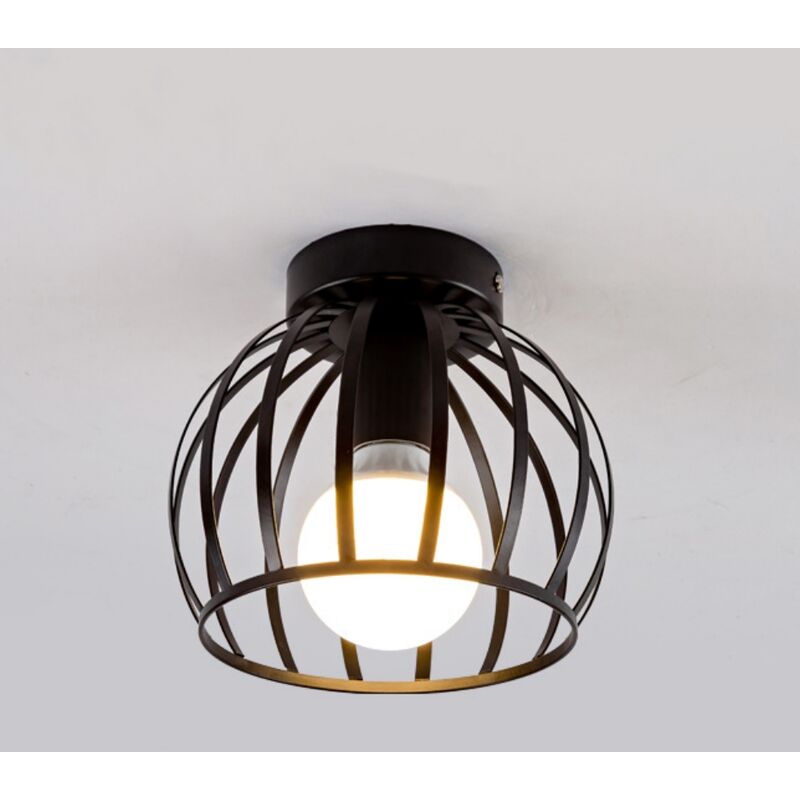 

Lámpara de techo retro E27 iluminación metal industrial luz techo dormitorio sala de estar - Negro