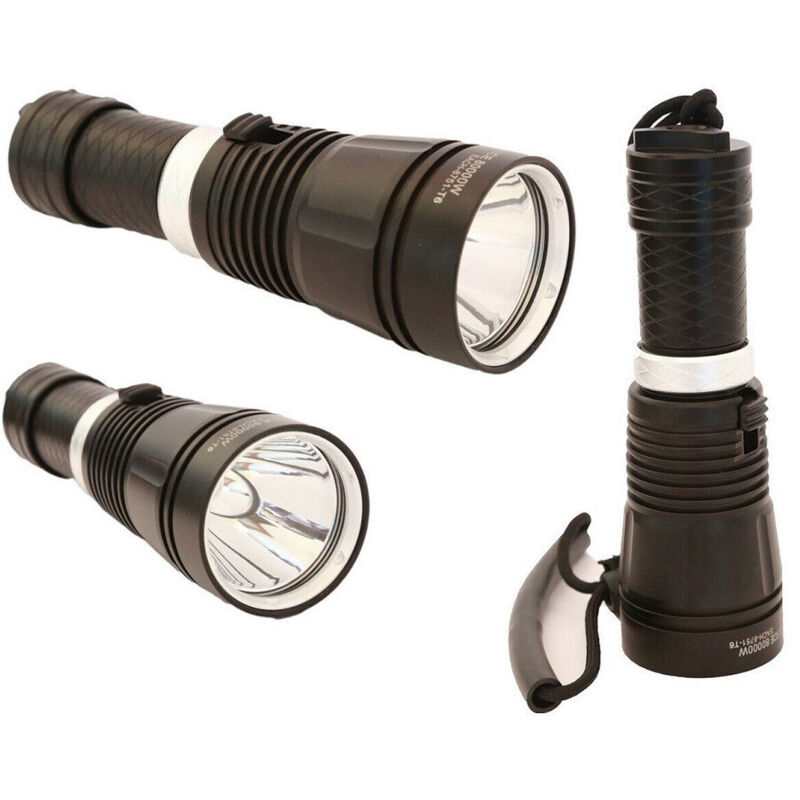Trade Shop - Torcia Lampada Subacquea Led Cree T6 Ricaricabile Tattica Immersione Bl-8751 -