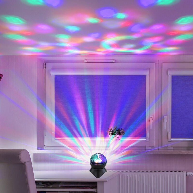 

Lámpara decorativa, lámpara de sobremesa, cambio de color, bola de discoteca giratoria, altavoz bluetooth, con entrada y cable USB, LED RGB 3W, Pr