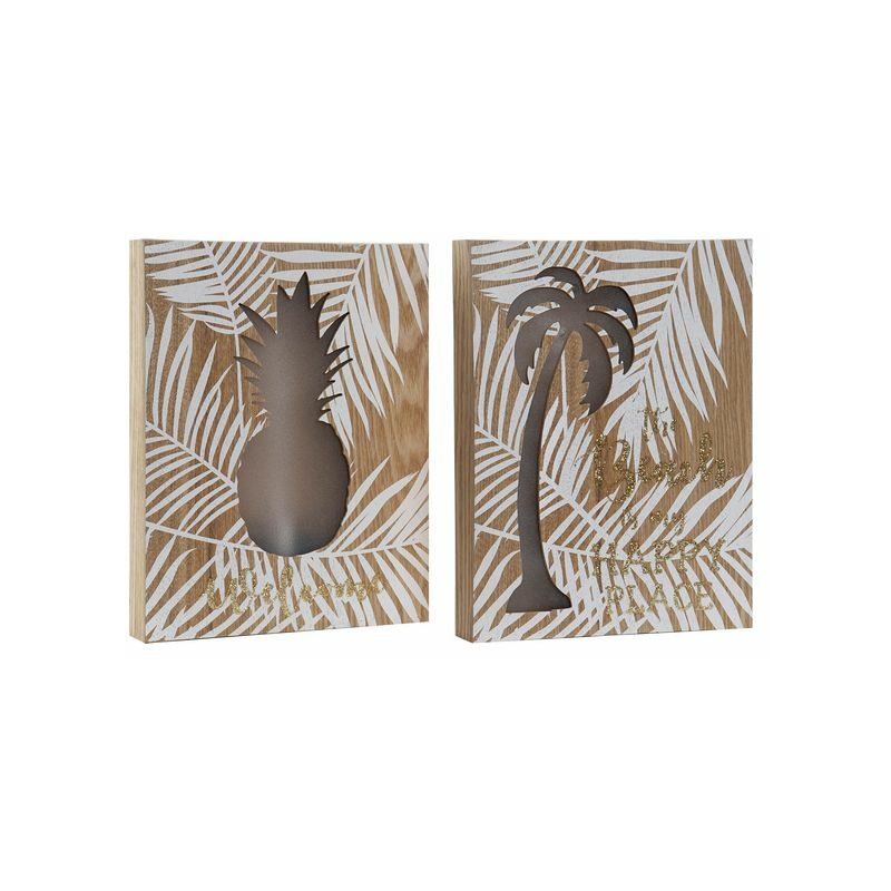 

Lámpara dkd home decor tropical luz led (2 pcs) (20 x 3 x 26 cm) - Rogal